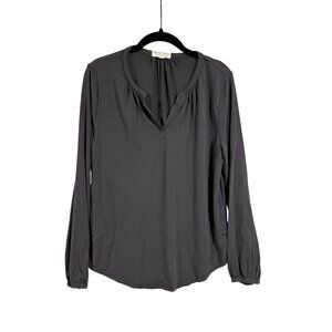 Barefoot Dreams Namaste Lounge Wear Top ONLY Gray Long Sleeve Size S